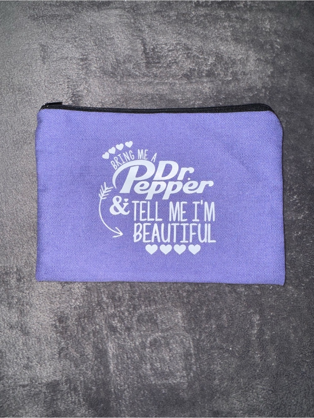 Purple Dr. Pepper Zipper Pouch